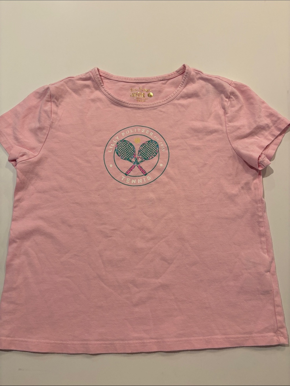 Lilly Pulitzer Pink Short-Sleeve Tennis Graphic Tee